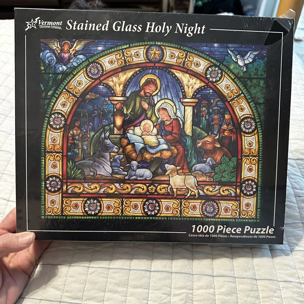New in‎ Box Stained Glass Holy Night Puzzle 1,000 Piece Puzzle. Sealed